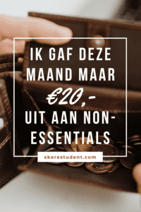 Ik gaf deze maand maar €20 uit aan non-essentials! Waar ik dan wel geld aan heb uitgegeven? Dat lees je in deze blog post op SkereStudent.com!